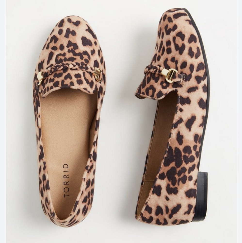 Torrid Loafers Leopard Print Braided Loafers Wide Width Size 7W